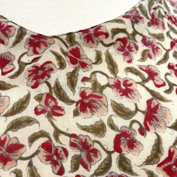 Vintage ANOKHI Floral Tunic Dress Short Sleeve Hippie Boho Gypsy size Medium - Picture 3 of 11